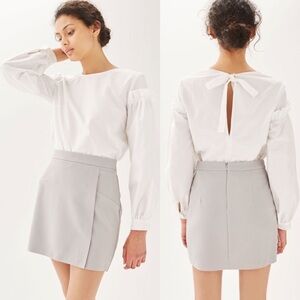 Topshop Raw Edge Mini Skirt Dove Grey Size 10